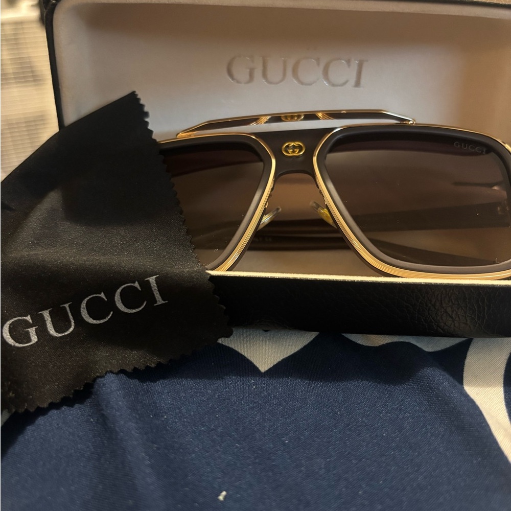 Designer Men's Sunglasses - Brown and Gold